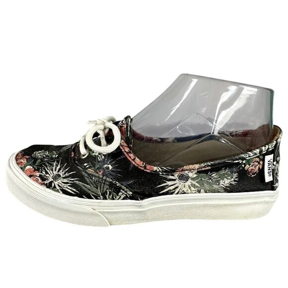 Vans Moody Floral Rose Lace Up Ballet Flats‎ Slip On Shoes Women's size 5.5 GUC - Picture 9 of 10